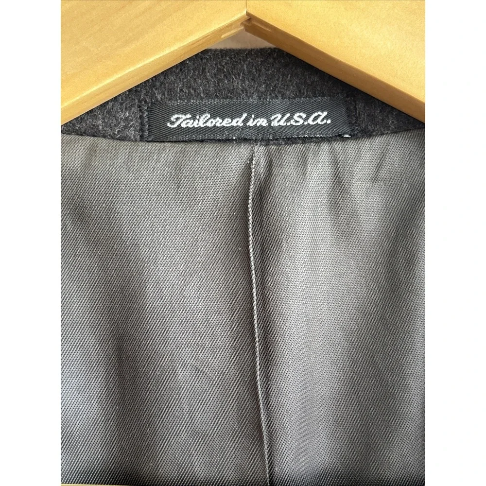 Club Room Mens 44L Blazer 100% Camel Hair Coat Charcoal Gray Two Button Jacket